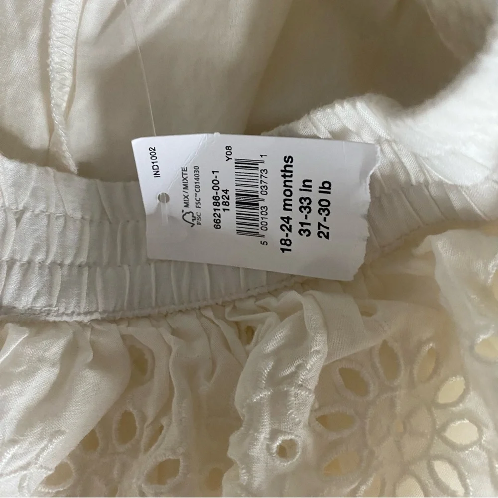 Baby gap white tiered eyelet skirt NWT size 18-24M